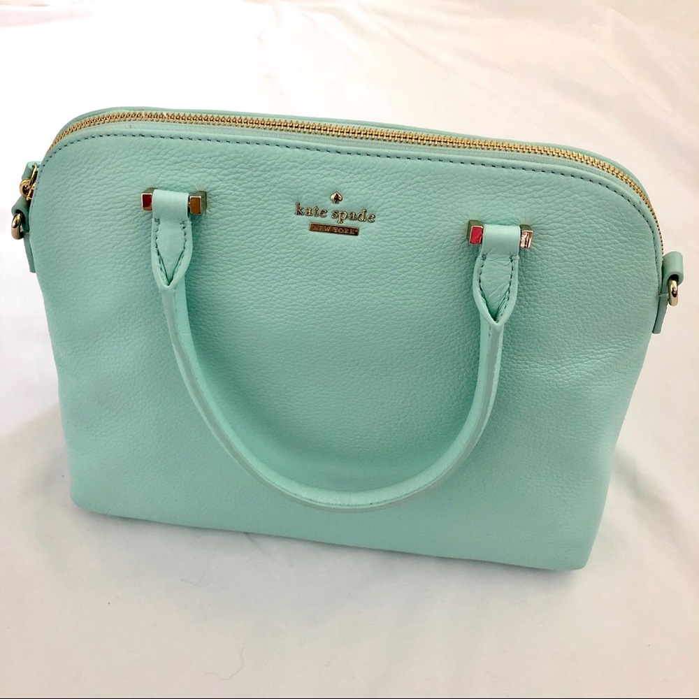 Kate Spade Mint Leather Satchel Purse - Picture 2 of 4
